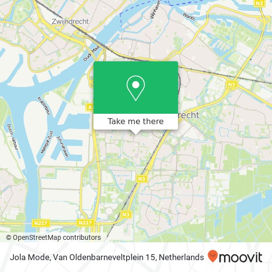 Jola Mode, Van Oldenbarneveltplein 15 map