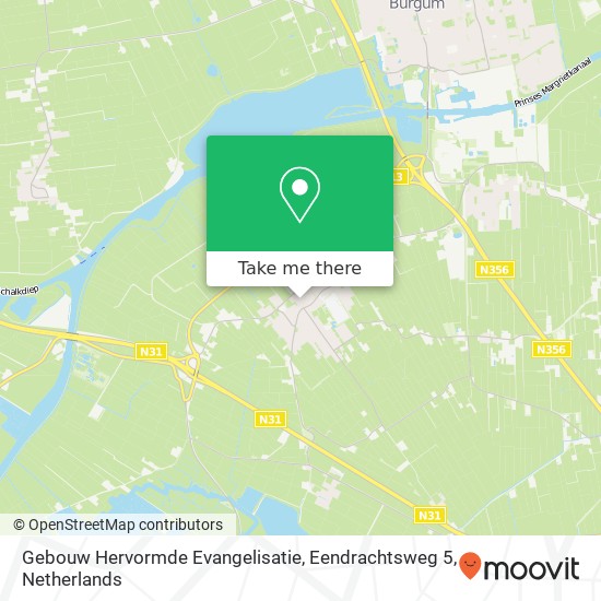 Gebouw Hervormde Evangelisatie, Eendrachtsweg 5 map