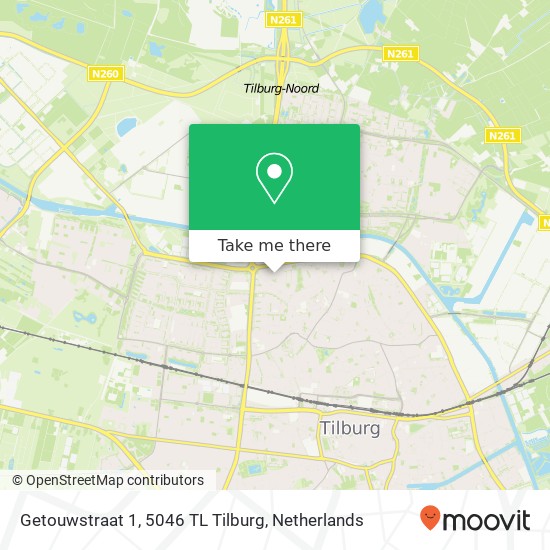 Getouwstraat 1, 5046 TL Tilburg Karte