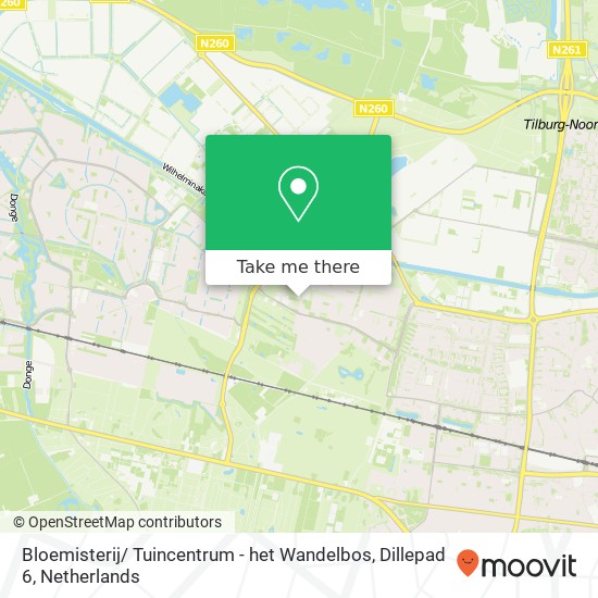 Bloemisterij/ Tuincentrum - het Wandelbos, Dillepad 6 map