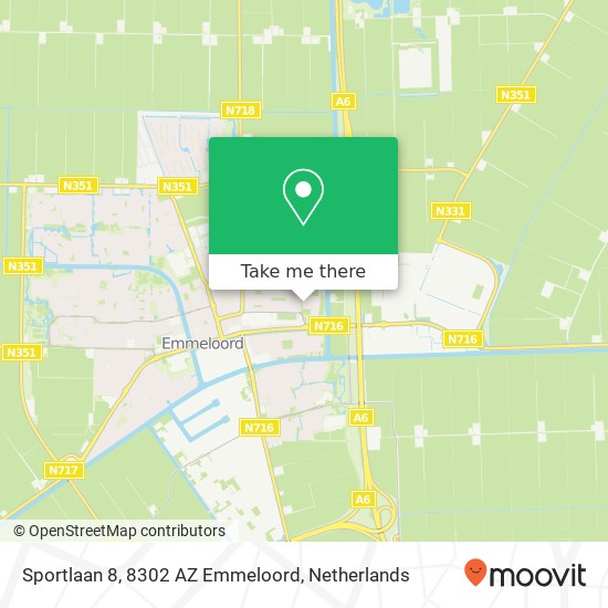 Sportlaan 8, 8302 AZ Emmeloord map