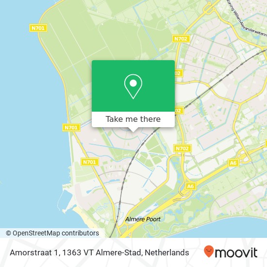 Amorstraat 1, 1363 VT Almere-Stad Karte