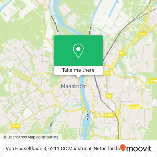 Van Hasseltkade 3, 6211 CC Maastricht map