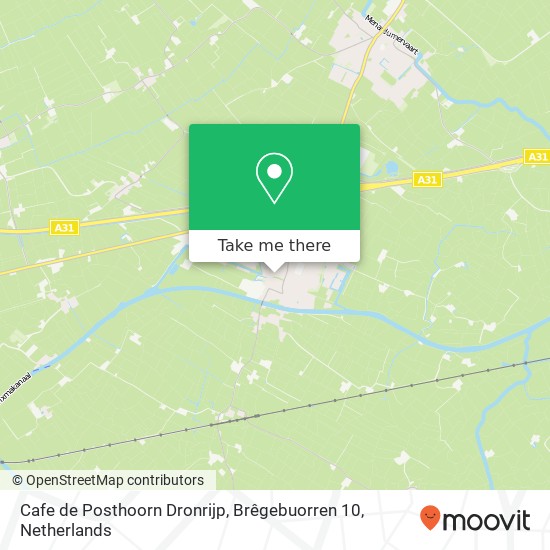 Cafe de Posthoorn Dronrijp, Brêgebuorren 10 map