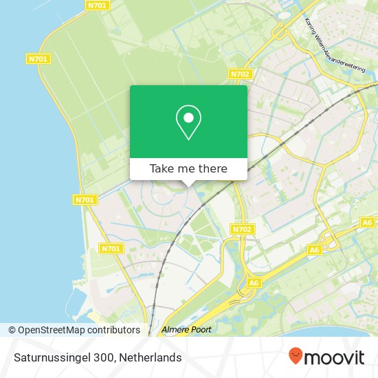 Saturnussingel 300, 1363 RG Almere-Stad Karte