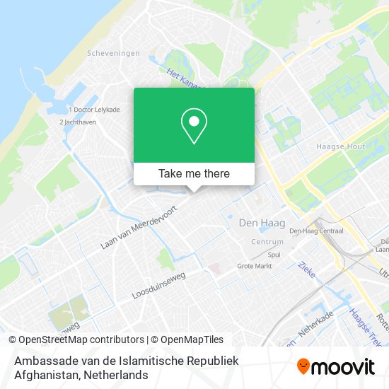 Ambassade van de Islamitische Republiek Afghanistan map