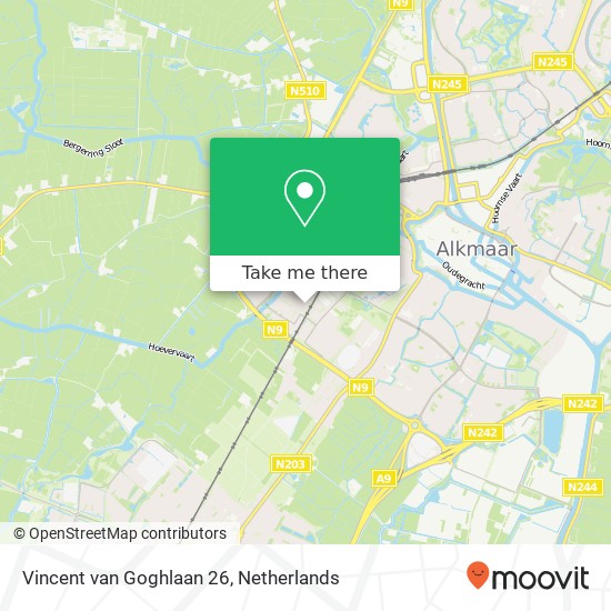 Vincent van Goghlaan 26, 1816 VP Alkmaar map