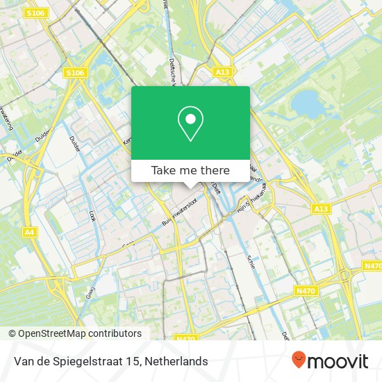 Van de Spiegelstraat 15, 2613 EX Delft map