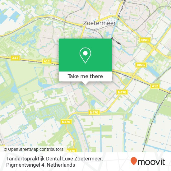 Tandartspraktijk Dental Luxe Zoetermeer, Pigmentsingel 4 map