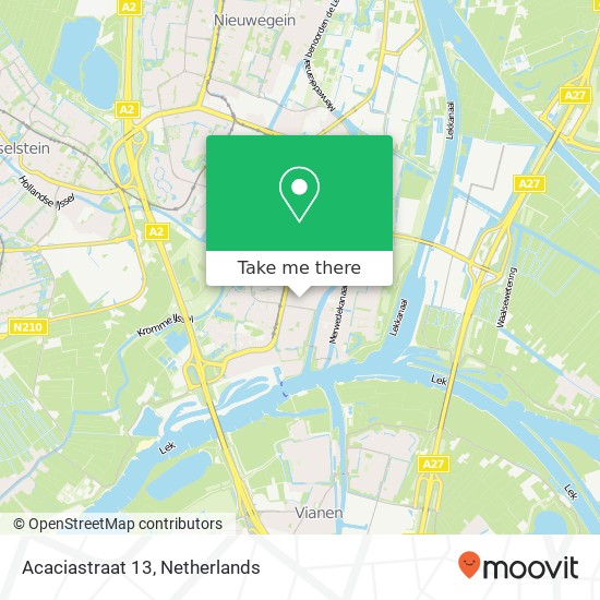 Acaciastraat 13, 3434 BT Nieuwegein Karte