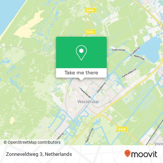 Zonneveldweg 3, 2242 XV Wassenaar map