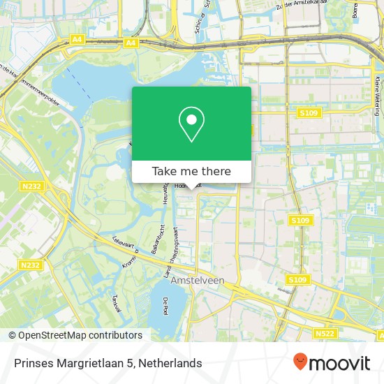 Prinses Margrietlaan 5, 1182 BG Amstelveen map