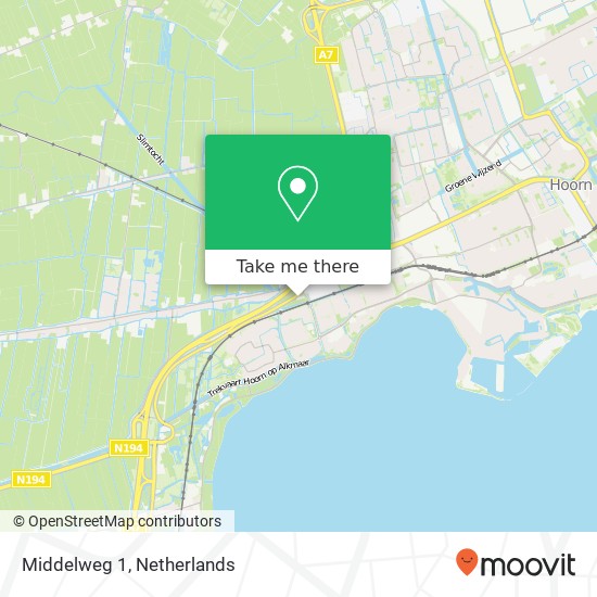 Middelweg 1, 1622 MB Hoorn Karte