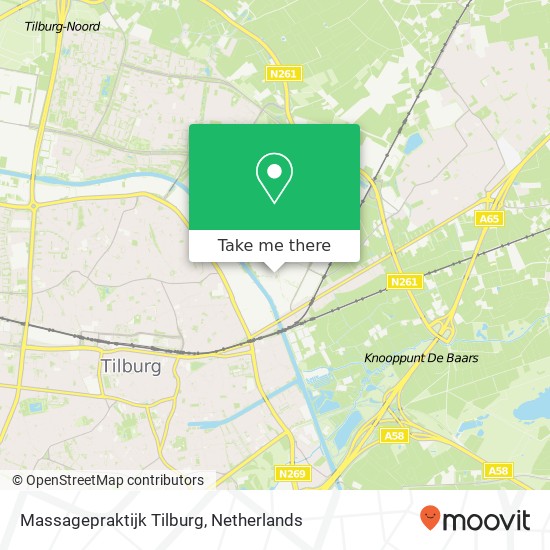 Massagepraktijk Tilburg, Kapitein Nemostraat 99 map