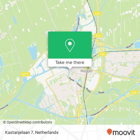 Kastanjelaan 7, 7941 XW Meppel Karte