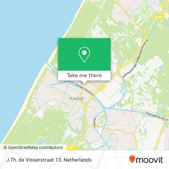 J.Th. de Visserstraat 13, 2221 AT Katwijk aan Zee map