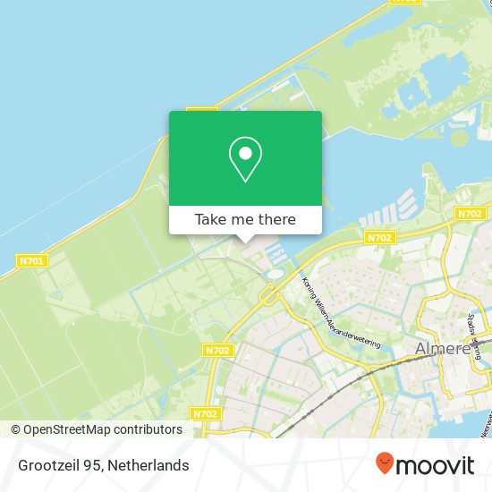 Grootzeil 95, 1319 AT Almere-Stad Karte