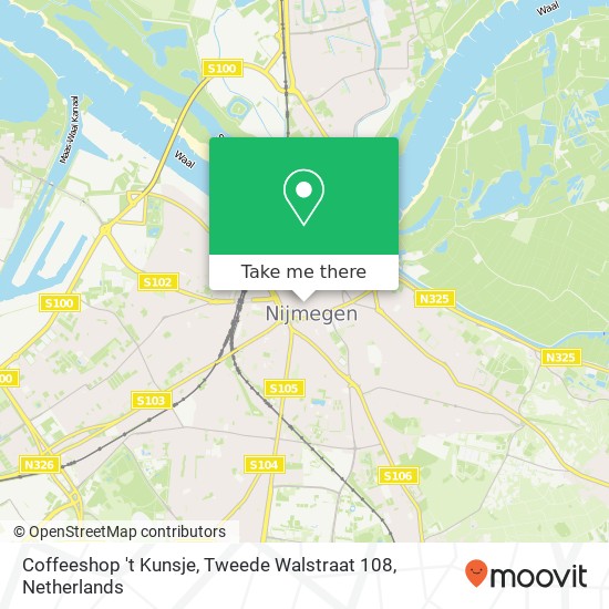 Coffeeshop 't Kunsje, Tweede Walstraat 108 map