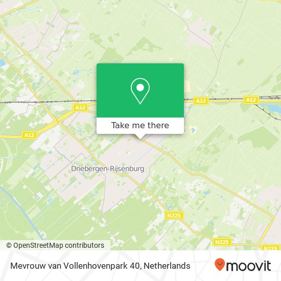 Mevrouw van Vollenhovenpark 40, 3971 CX Driebergen Karte