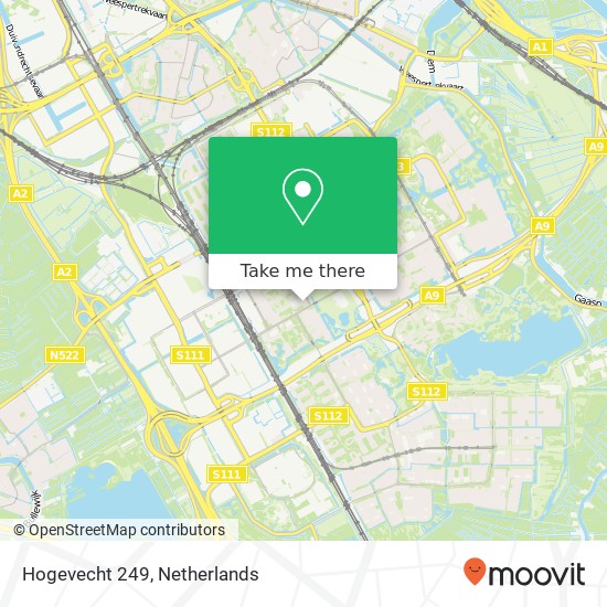 Hogevecht 249, 1102 HM Amsterdam map