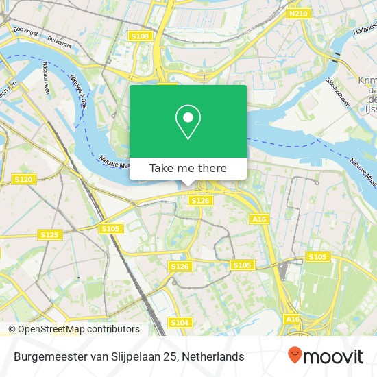 Burgemeester van Slijpelaan 25, 3077 AC Rotterdam map