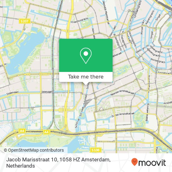 Jacob Marisstraat 10, 1058 HZ Amsterdam map