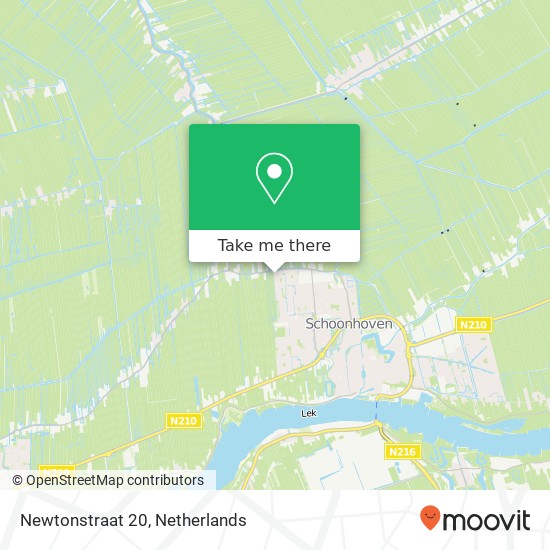 Newtonstraat 20, 2871 PM Schoonhoven map