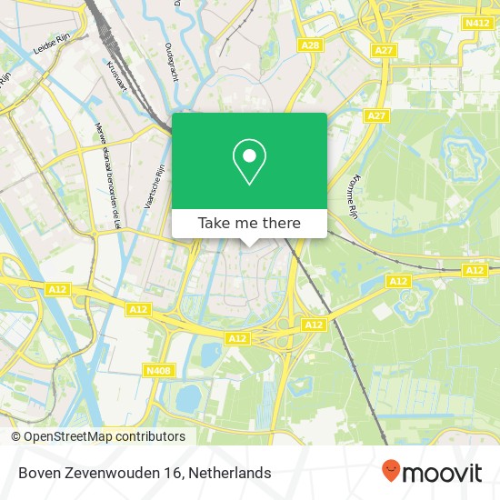 Boven Zevenwouden 16, 3524 CK Utrecht map