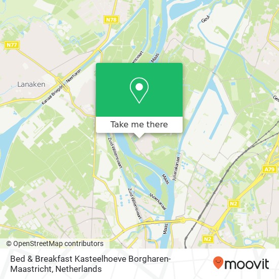 Bed & Breakfast Kasteelhoeve Borgharen-Maastricht map