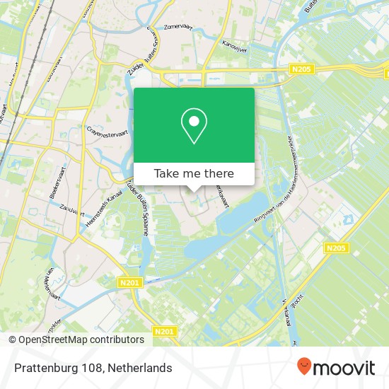 Prattenburg 108, 2036 SR Haarlem Karte