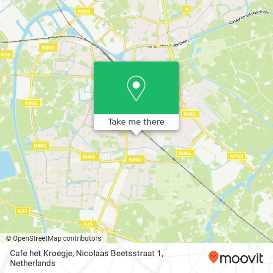 Cafe het Kroegje, Nicolaas Beetsstraat 1 map