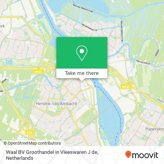 Waal BV Groothandel in Vleeswaren J de, Nijverheidsweg 28 map