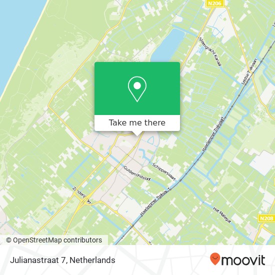 Julianastraat 7, 2211 CL Noordwijkerhout map