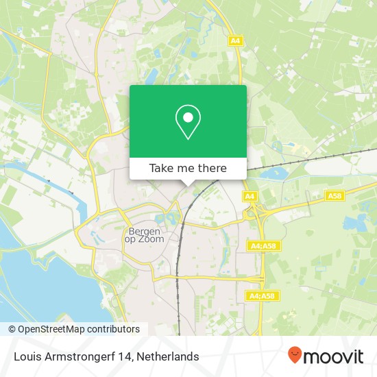 Louis Armstrongerf 14, 4614 XS Bergen op Zoom Karte