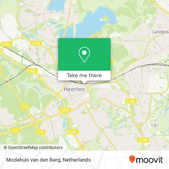 Modehuis van den Berg, Klompstraat 45 6411 KR Heerlen map