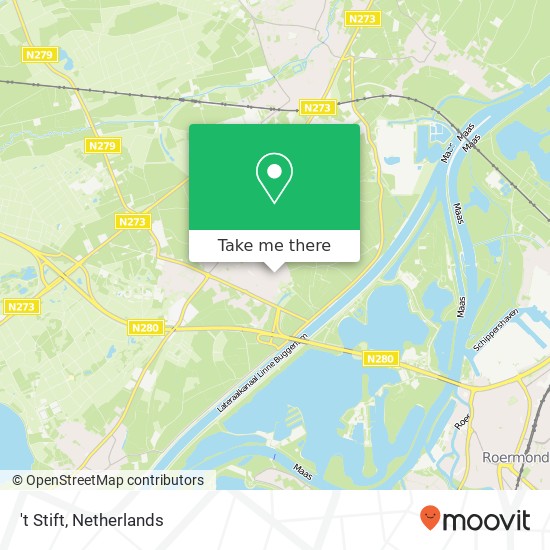 't Stift, Hoogstraat 2 6085 EG Leudal map