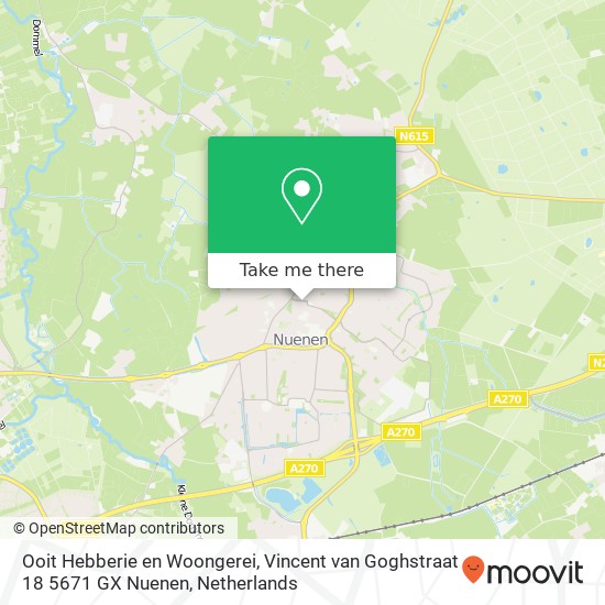 Ooit Hebberie en Woongerei, Vincent van Goghstraat 18 5671 GX Nuenen map