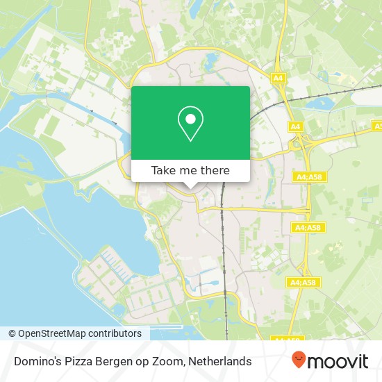Domino's Pizza Bergen op Zoom, Antwerpsestraat 2 4611 AG Bergen op Zoom Karte