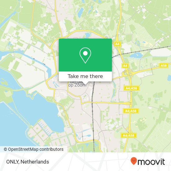 ONLY, Wouwsestraat 38 4611 PM Bergen op Zoom map