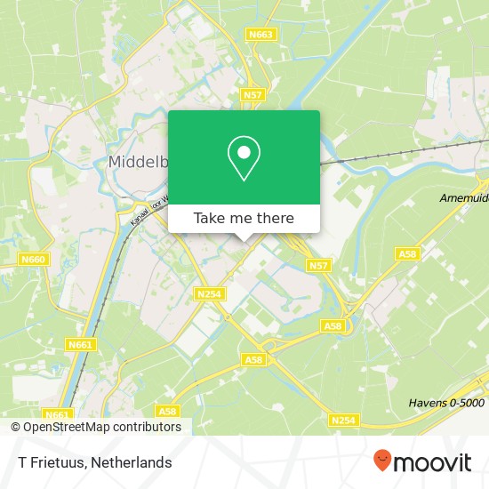 T Frietuus, Meanderlaan 4337 TZ Middelburg Karte