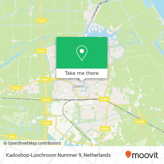 Kadoshop-Lunchroom Nummer 9, Lange Vorststraat 9 4461 JL Goes Karte