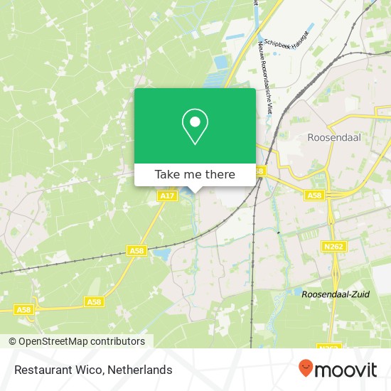 Restaurant Wico, Morelberg 64 4708 NL Roosendaal Karte