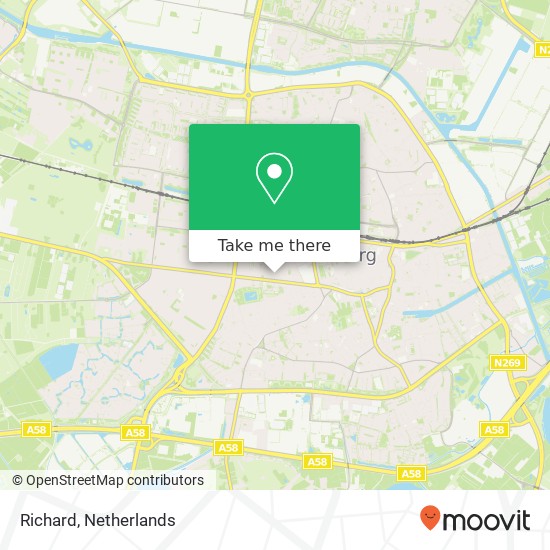 Richard, Eikstraat 64 5038 MR Tilburg map