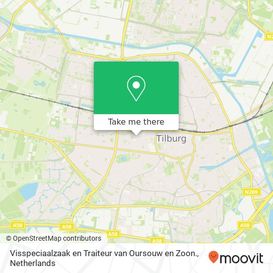 Visspeciaalzaak en Traiteur van Oursouw en Zoon., Prunusstraat 9 5038 MG Tilburg map