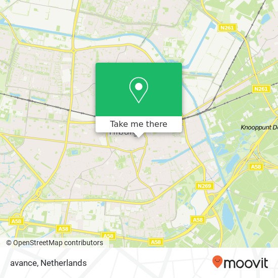 avance, Heuvelstraat 25 5038 AA Tilburg map
