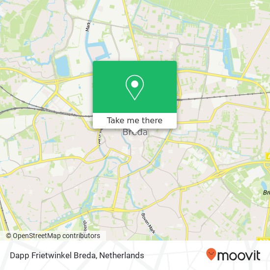 Dapp Frietwinkel Breda, Korte Brugstraat 1 4811 ZA Breda map