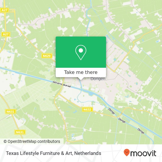 Texas Lifestyle Furniture & Art, Heuvelstraat 5 5101 TB Dongen map