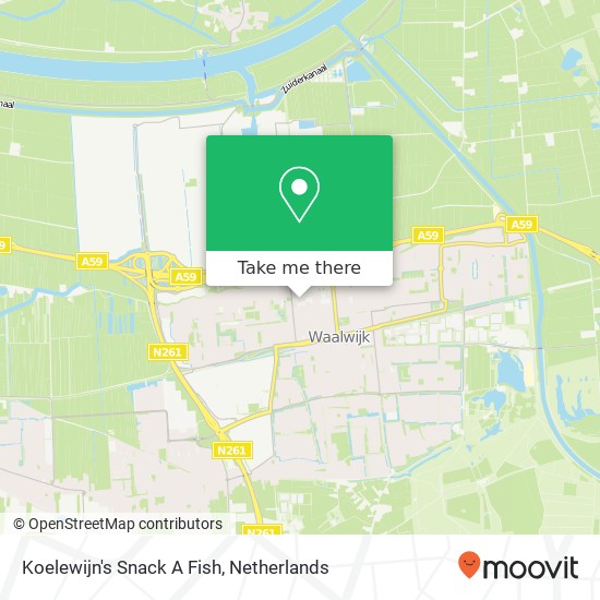 Koelewijn's Snack A Fish, De Els 48A Waalwijk Karte