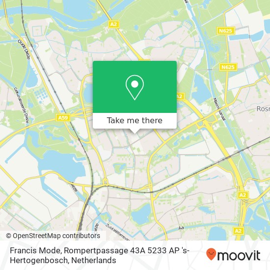 Francis Mode, Rompertpassage 43A 5233 AP 's-Hertogenbosch map