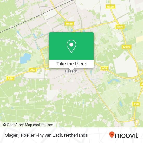 Slagerij Poelier Riny van Esch, 't Dorp 67 5384 MB Heesch map